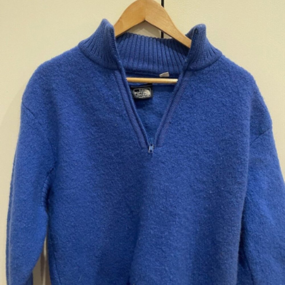 North Face Blue Wool Sweater XL